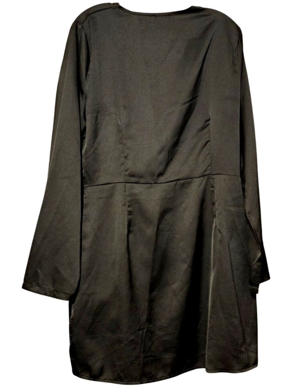 PrettyLittleThing Womens Black Wrap Front Long Sleeve Tunic Dress Size 12 - Picture 5 of 13